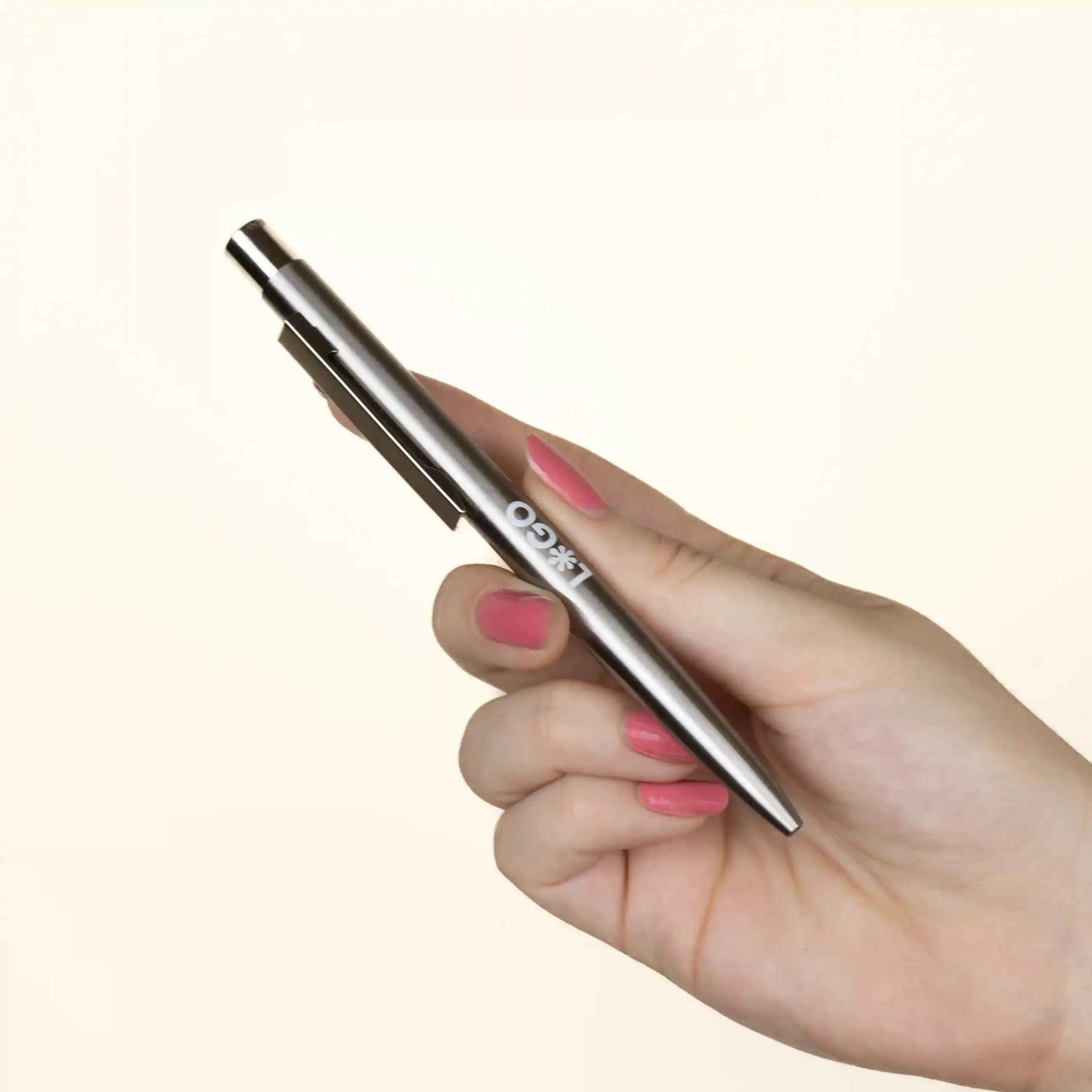 GATSBY: Recycled stainless steel pen. One-colour printing