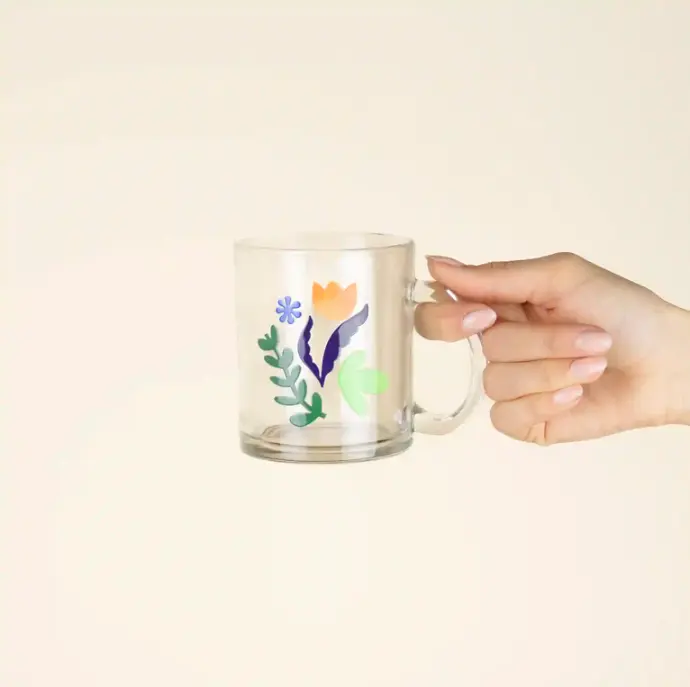 LINA: Glass mug. Full color printing