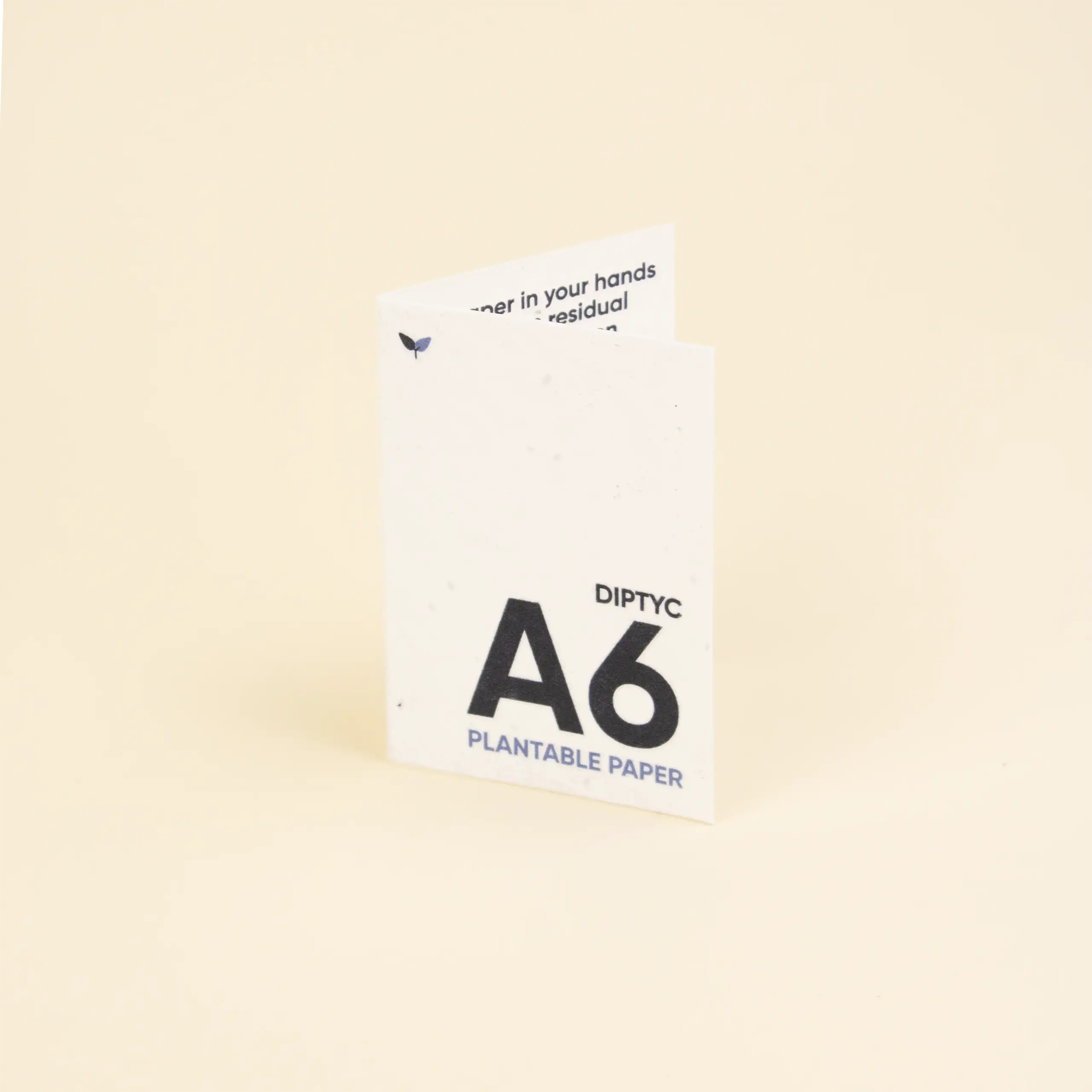 SEED PAPER: A6 Diptych. Closed: 10,5 x 14,8 cm.