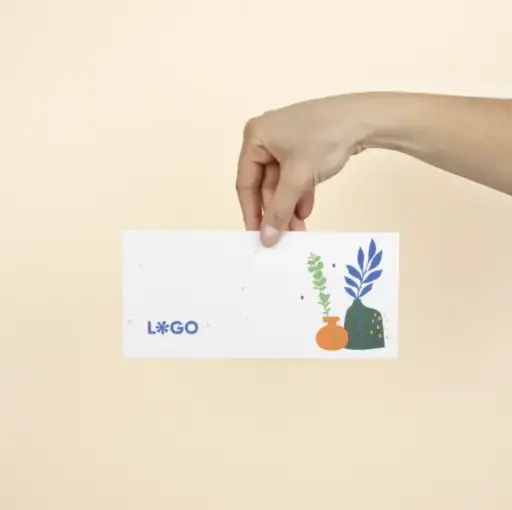 PAPIER À GRAINES : Carte DL. 21×10 cm.