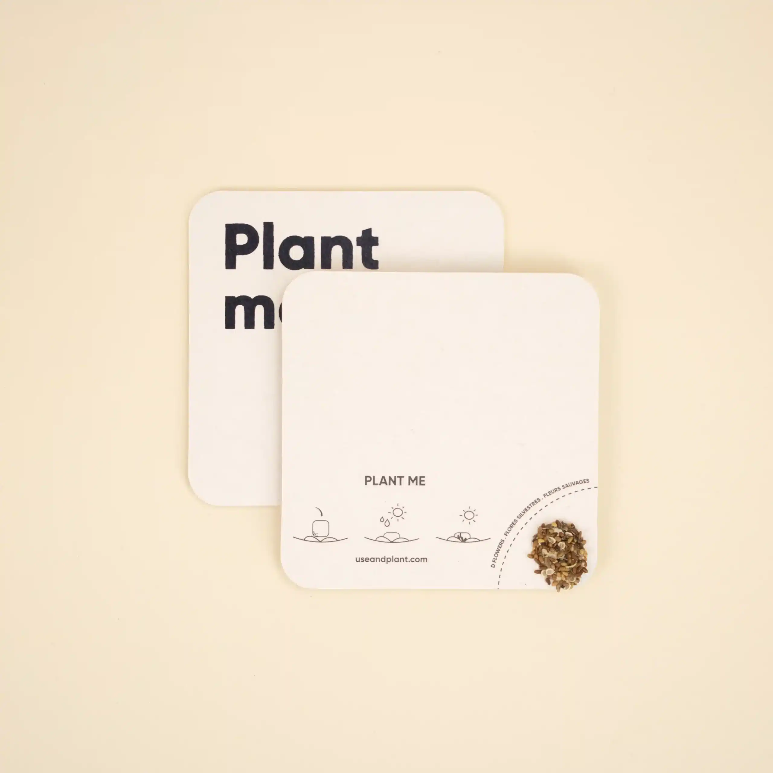 [013023] MOK: Sous-verres à planter en carton recyclé. Impression une couleur recto. 