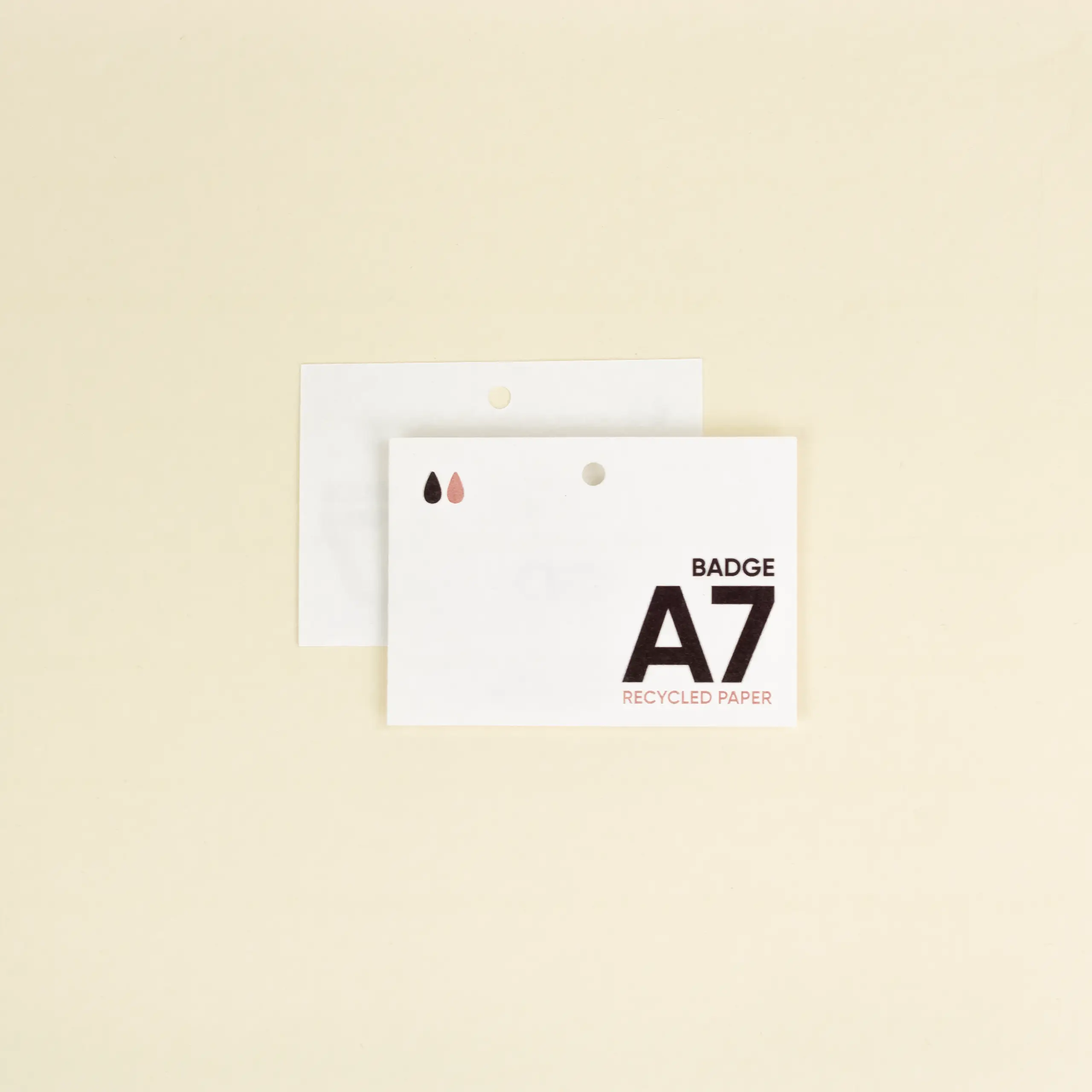 RECYCLED PAPER: A7 Badge, 10,5×7,4 cm.