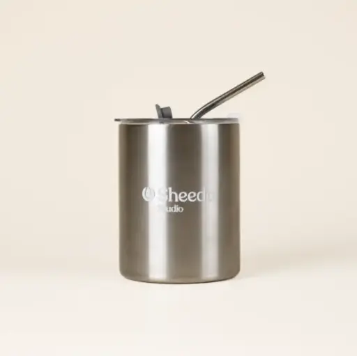 [004017] MOON: Travel cup with straw, 300ml. Full color printing