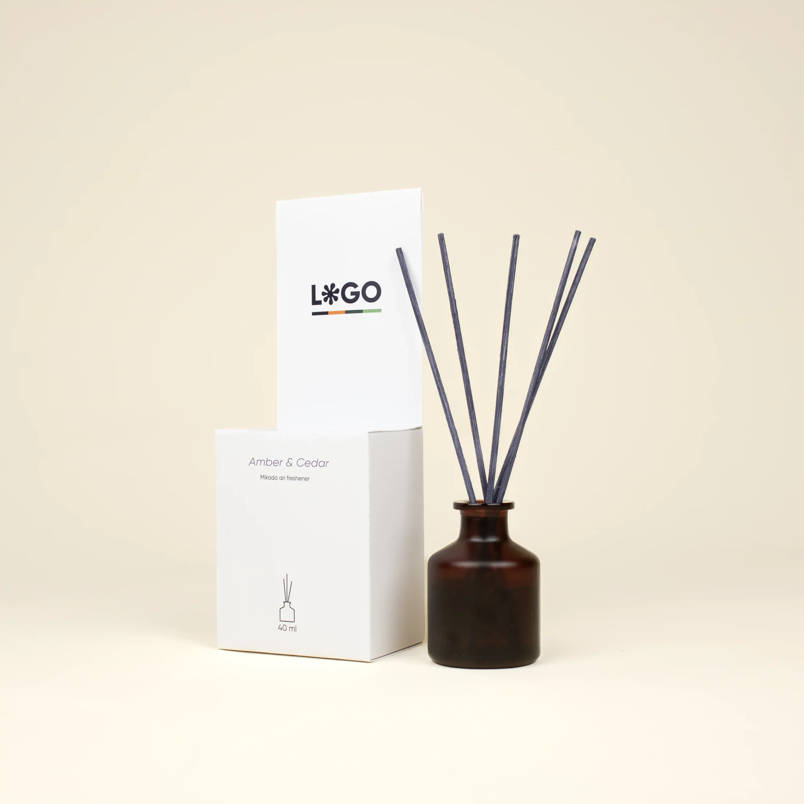 [009002] MILKE: Personalised Mikado stick scents. Full-color custom on the packaging